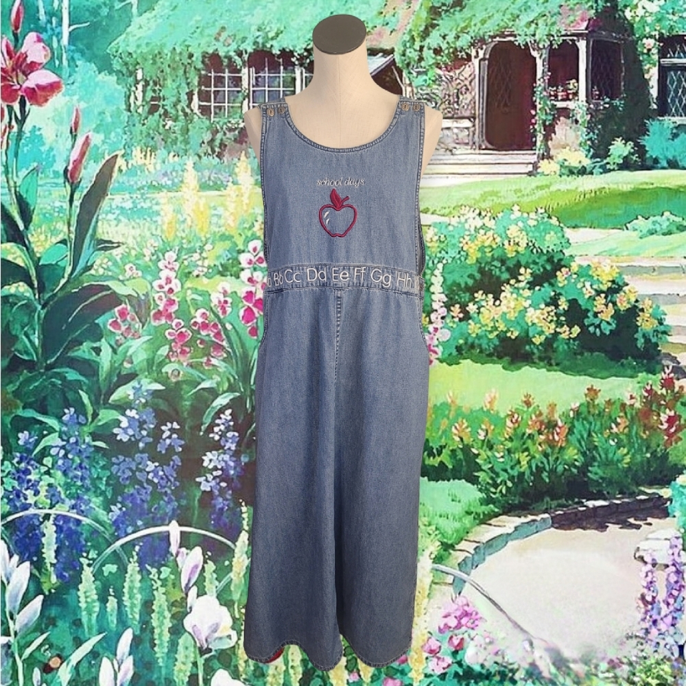 Vintage 80s Denim Jumper/Pinafore Dress